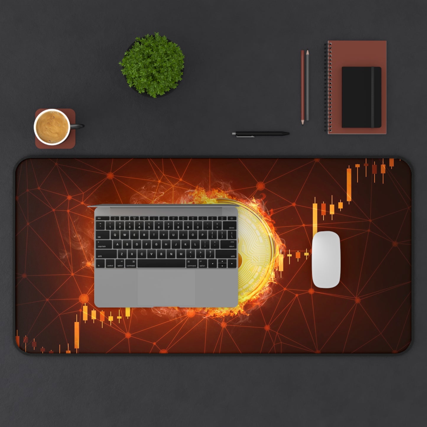 Bitcoin Crypto Desk Mat – Digital Currency Themed Desk Mat by KlickieKeyz