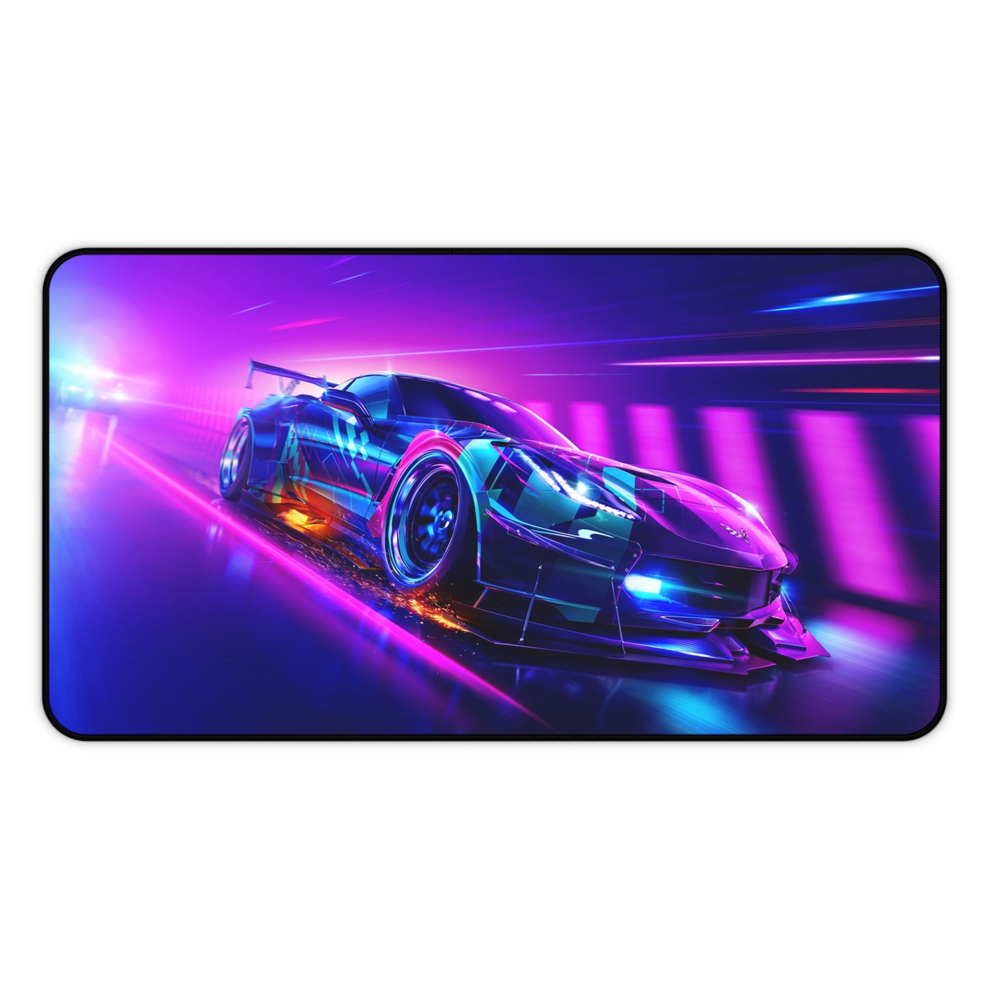 Pink & Purple Chevy Corvette XL Gaming Mouse Pad – High-Performance Desk Mat by Klickiekeyz