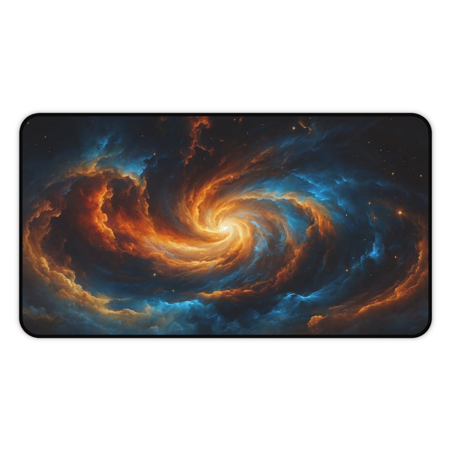 Abstract Blue & Orange Space Clouds Desk Mat – Dreamy Desk Mat by KlickieKeyz