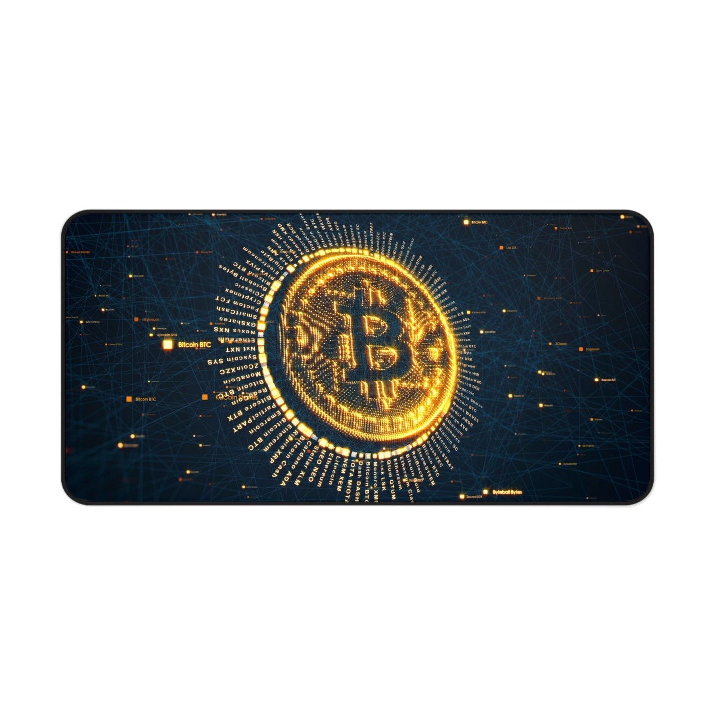 Bitcoin Crypto Desk Mat – Digital Currency Themed Desk Mat by KlickieKeyz