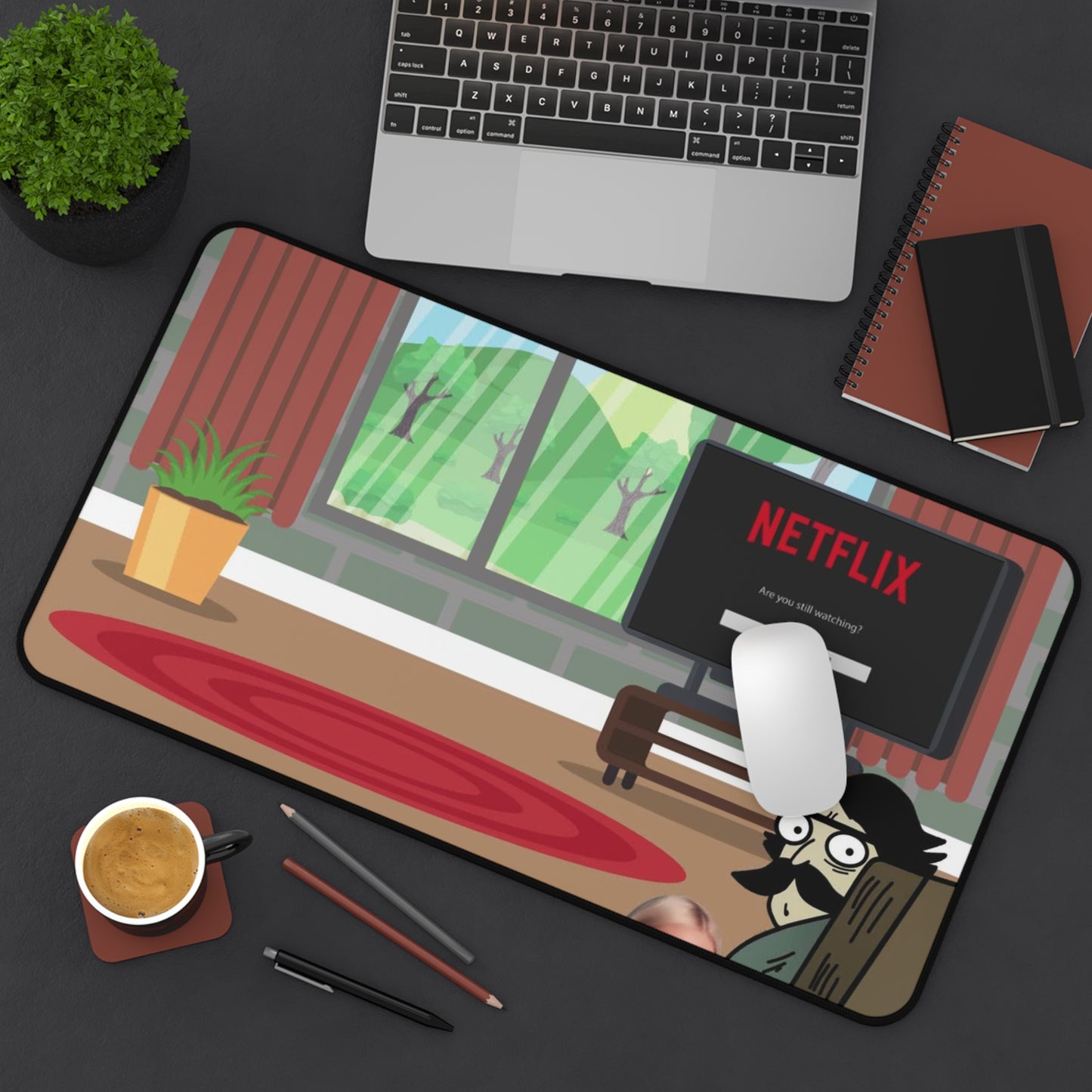 Mind Your Business Netflix & Chill Desk Mat – Funny Gaming Desk Mat by KlickieKeyz
