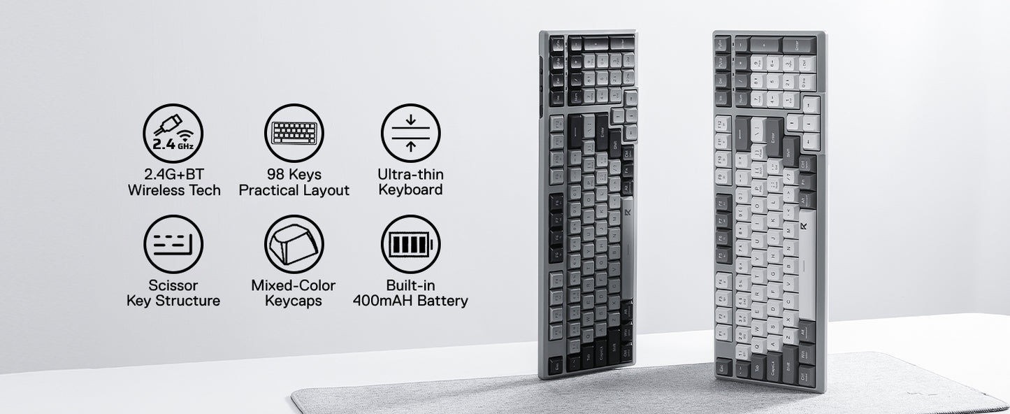 Redragon BK7114 Slim Wireless Scissor Keyboard – 96% Low-Profile Design by Redragon | Hosted by KlickieKeyz