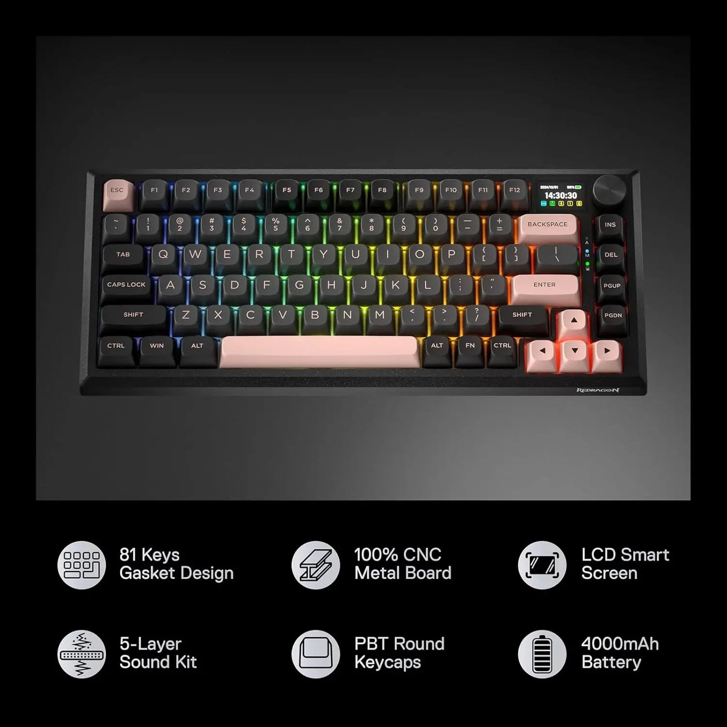 Redragon ECLIPSE K720 PRO CNC Aluminum Gaming Keyboard – Premium Full-Size Mechanical by Redragon | Hosted by KlickieKeyz