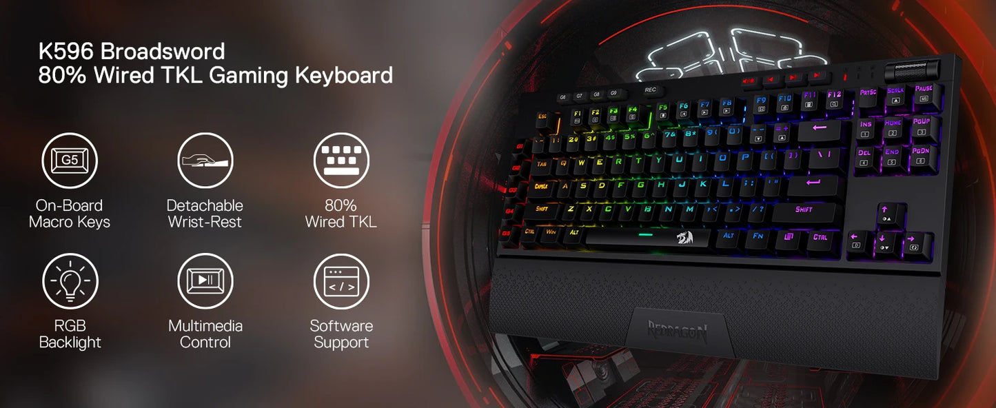 Redragon VISHNU K596 Wired Keyboard – hosted by KlickieKeyz