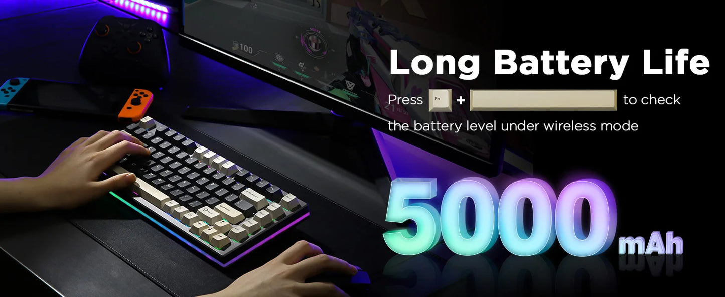 YUNZII RT80 Hall Effect 8K Rapid Trigger Mechanical Gaming Keyboard – 82-Key Wireless Adjustable Actuation Magnetic Hot-Swap Keeb hosted by KlickieKeyz