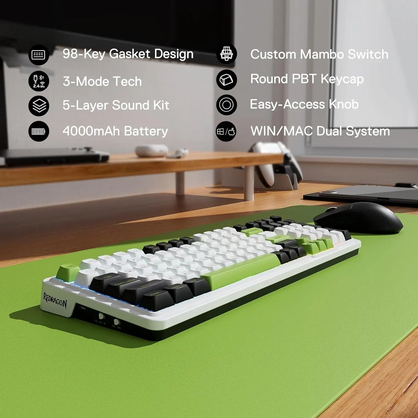 Redragon EISA MAX K686 Wireless Mechanical Gaming Keyboard – 96% Layout by Redragon | Hosted by KlickieKeyz