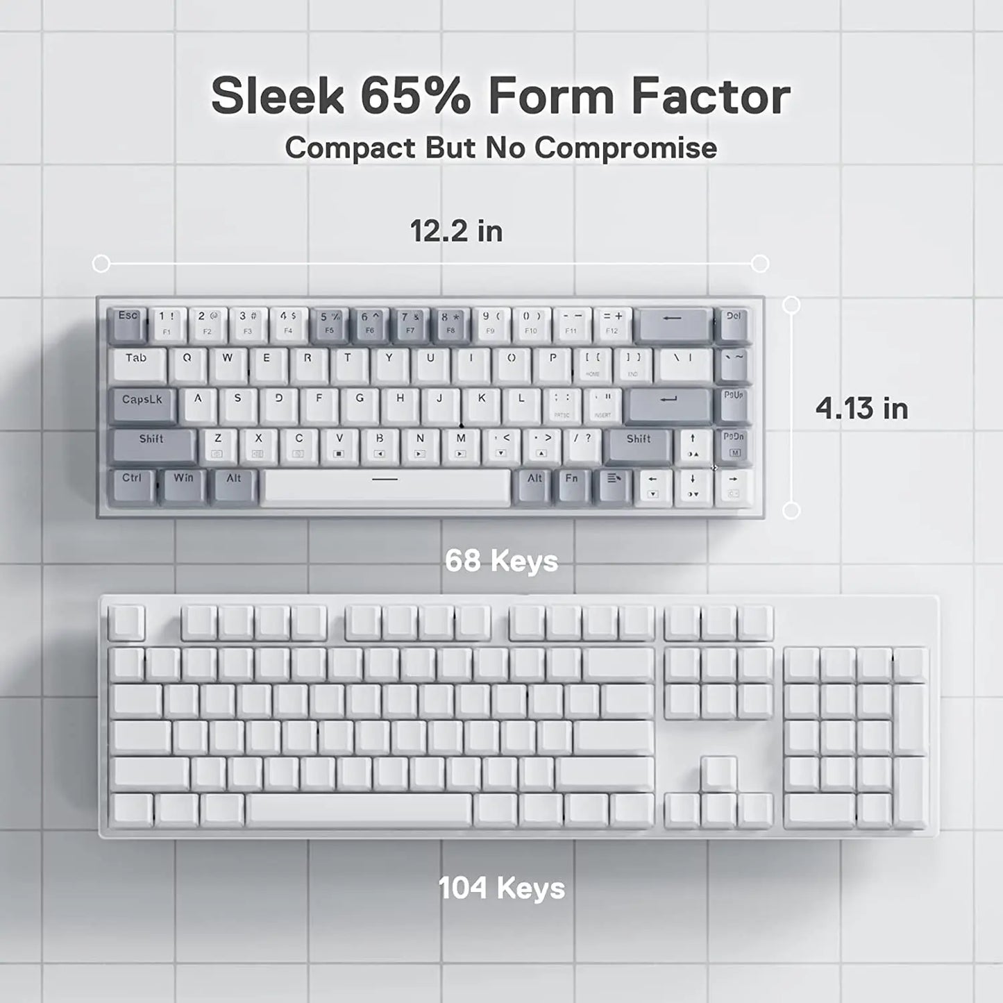 Redragon CASTOR K631 Grey – 65% Wired RGB Gaming Keyboard hosted by Klickiekeyz