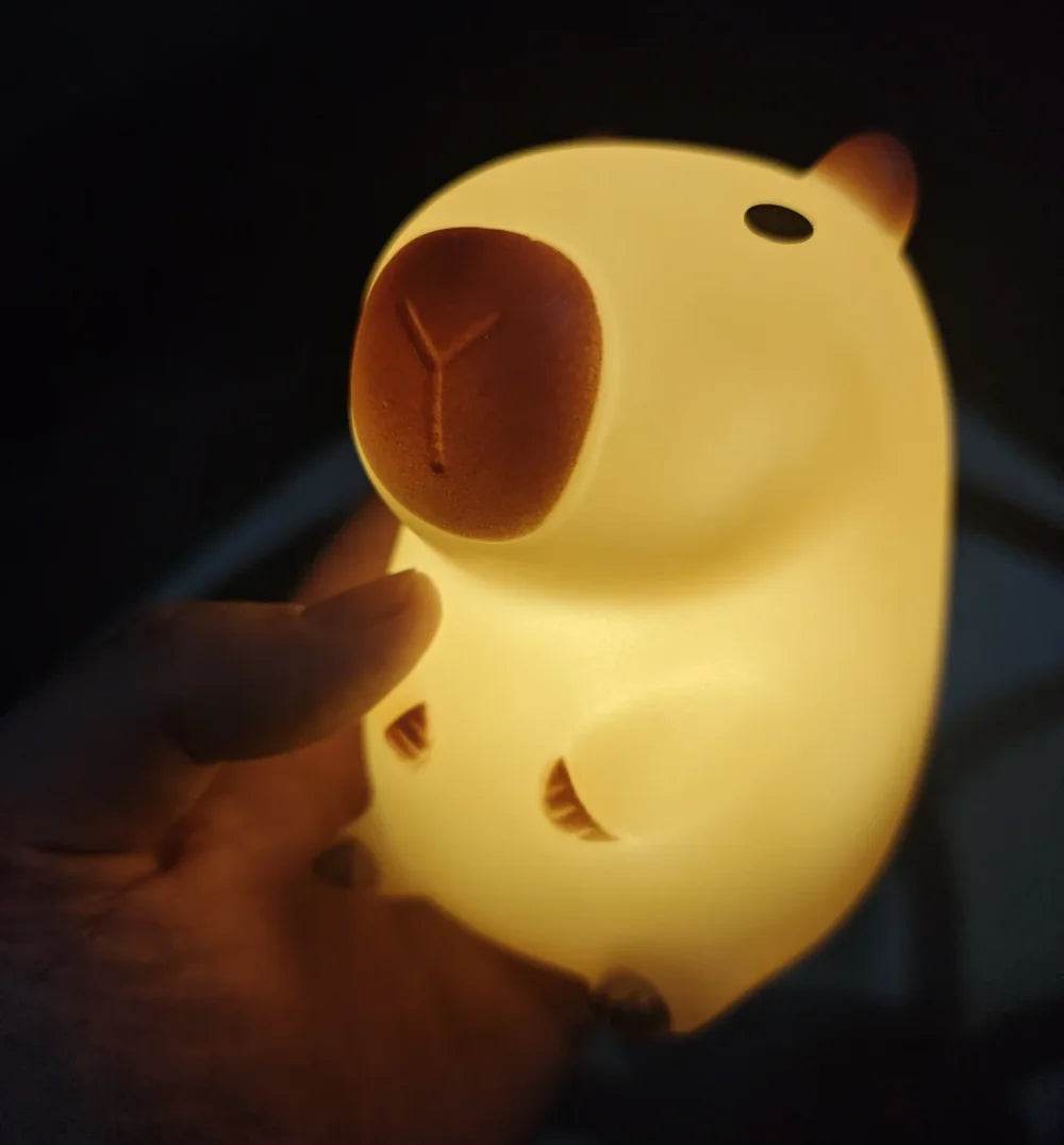 Cute Capybara Silicone Night Light – USB Type-C Rechargeable by KlickieKeyz