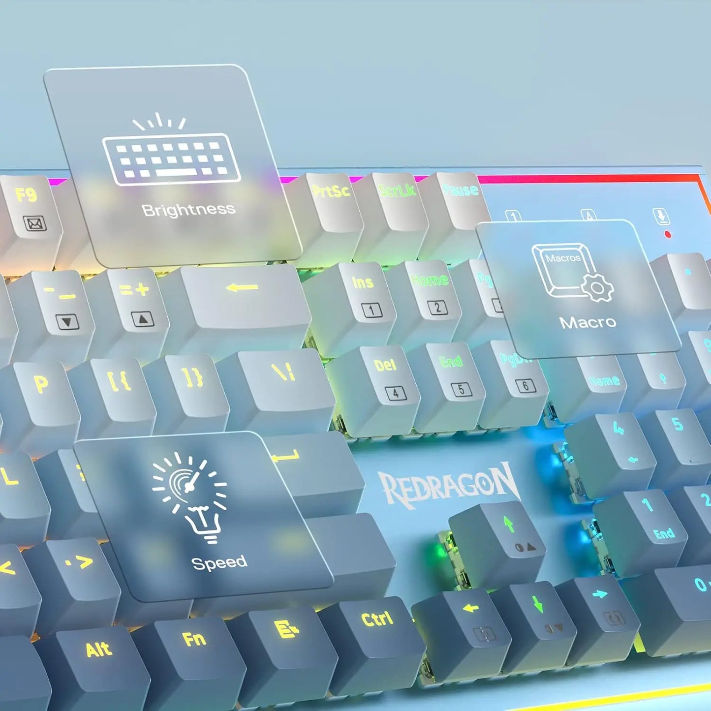 Redragon BLUESIREN K654 Wired RGB Mechanical Gaming Keyboard – full-size 104 key by Redragon hosted by Klickiekeyz
