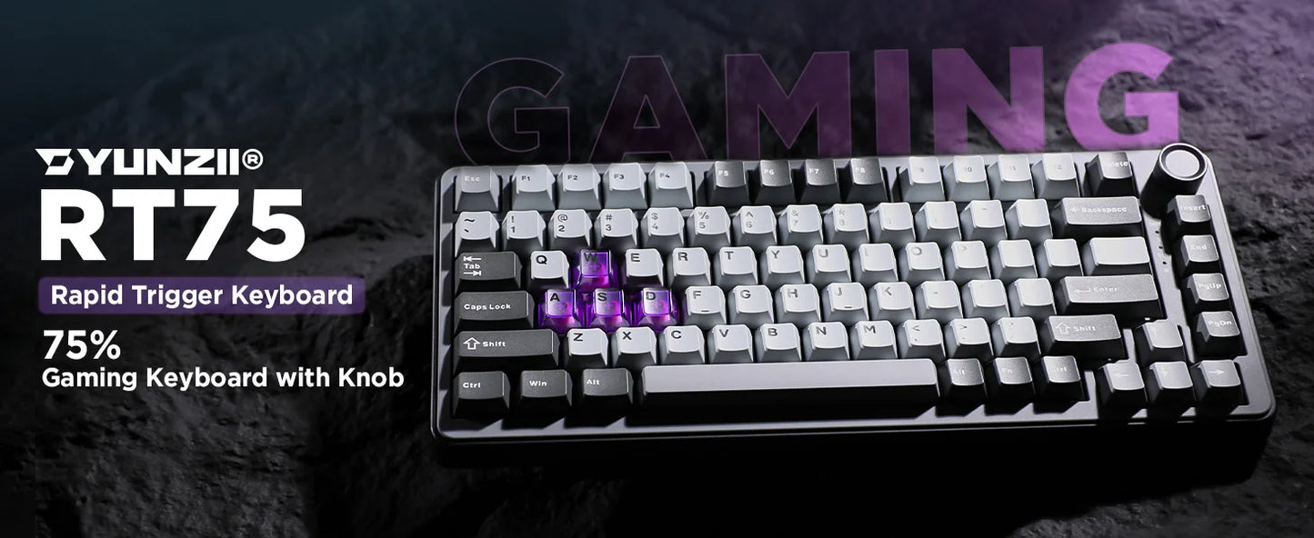 YUNZII RT75 Rapid Trigger Gaming Keyboard – 75% Magnetic Switch RGB Mechanical Keyboard hosted by KlickieKeyz