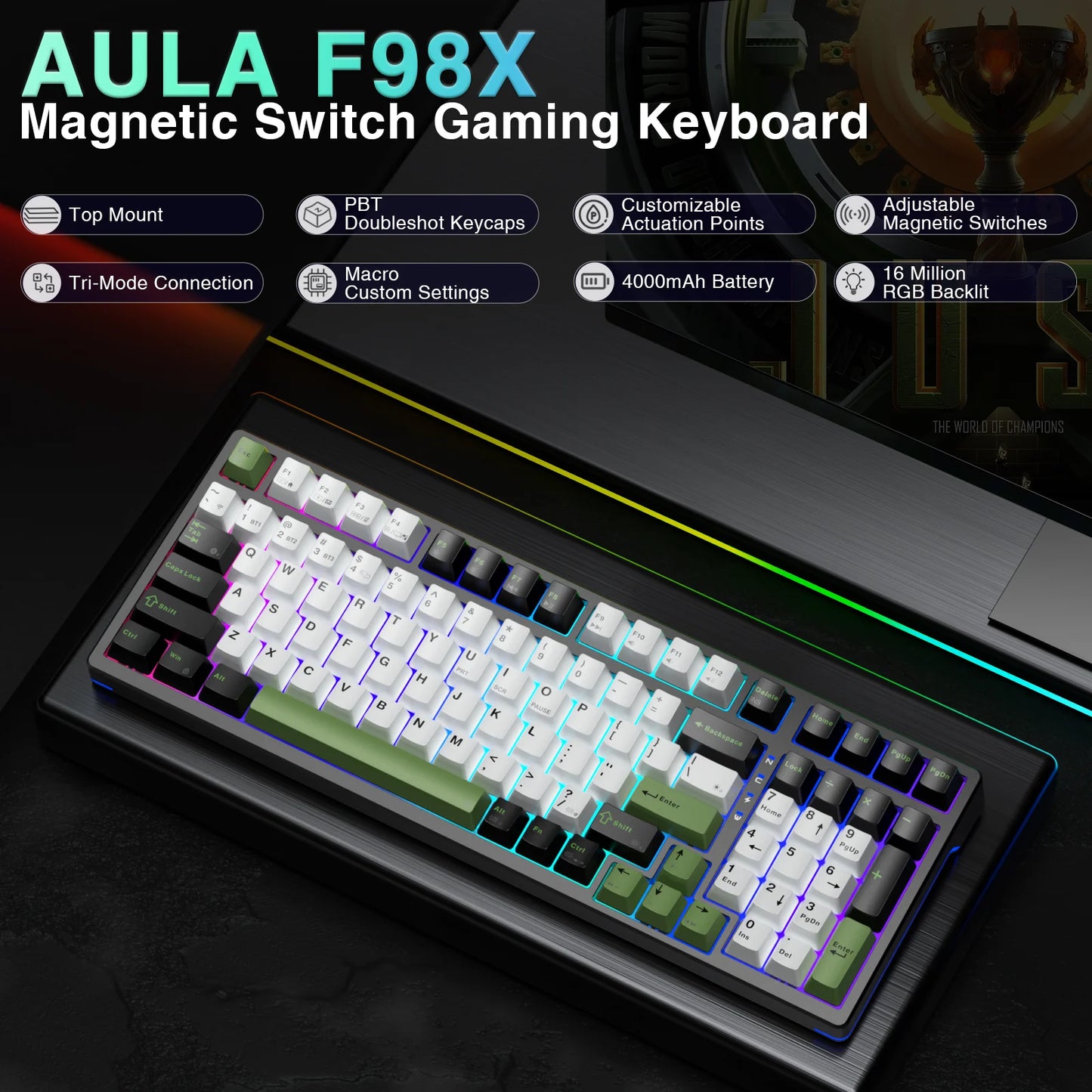 AULA F98X Magnetic Switch Gaming Mechanical Keyboard – hosted by KlickieKeyz