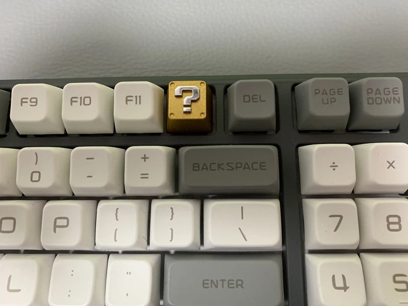 Super Mario Question Block Keycap – Gold Aluminum Keycap by KlickieKeyz