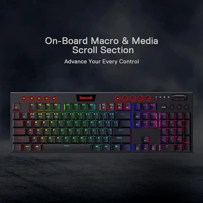 Redragon HORUS K618 Ultra-Slim Wireless Mechanical Keyboard by Redragon | Hosted by KlickieKeyz