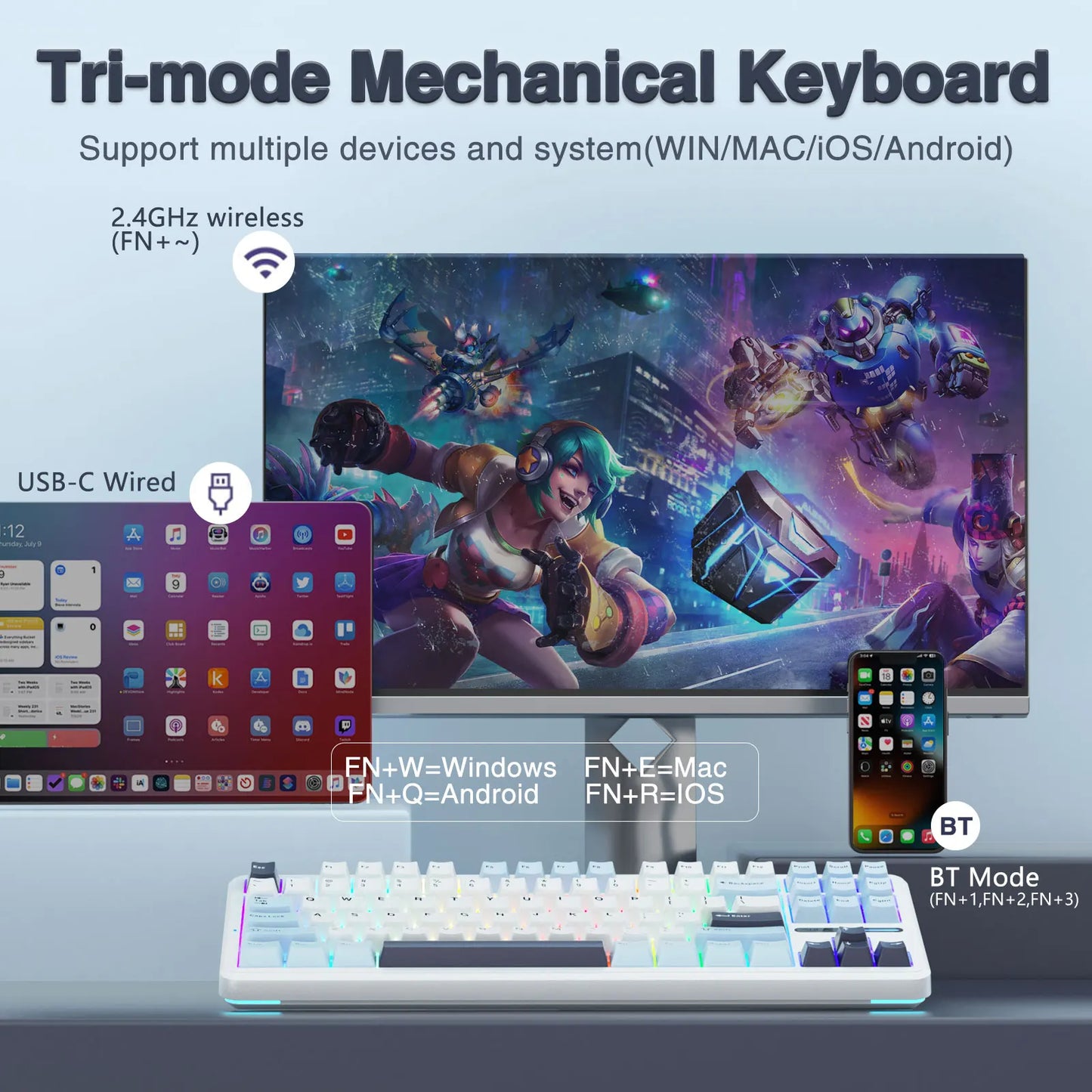 AULA F87 – Wireless Compact TKL Gaming Keyboard hosted by KlickieKeyz