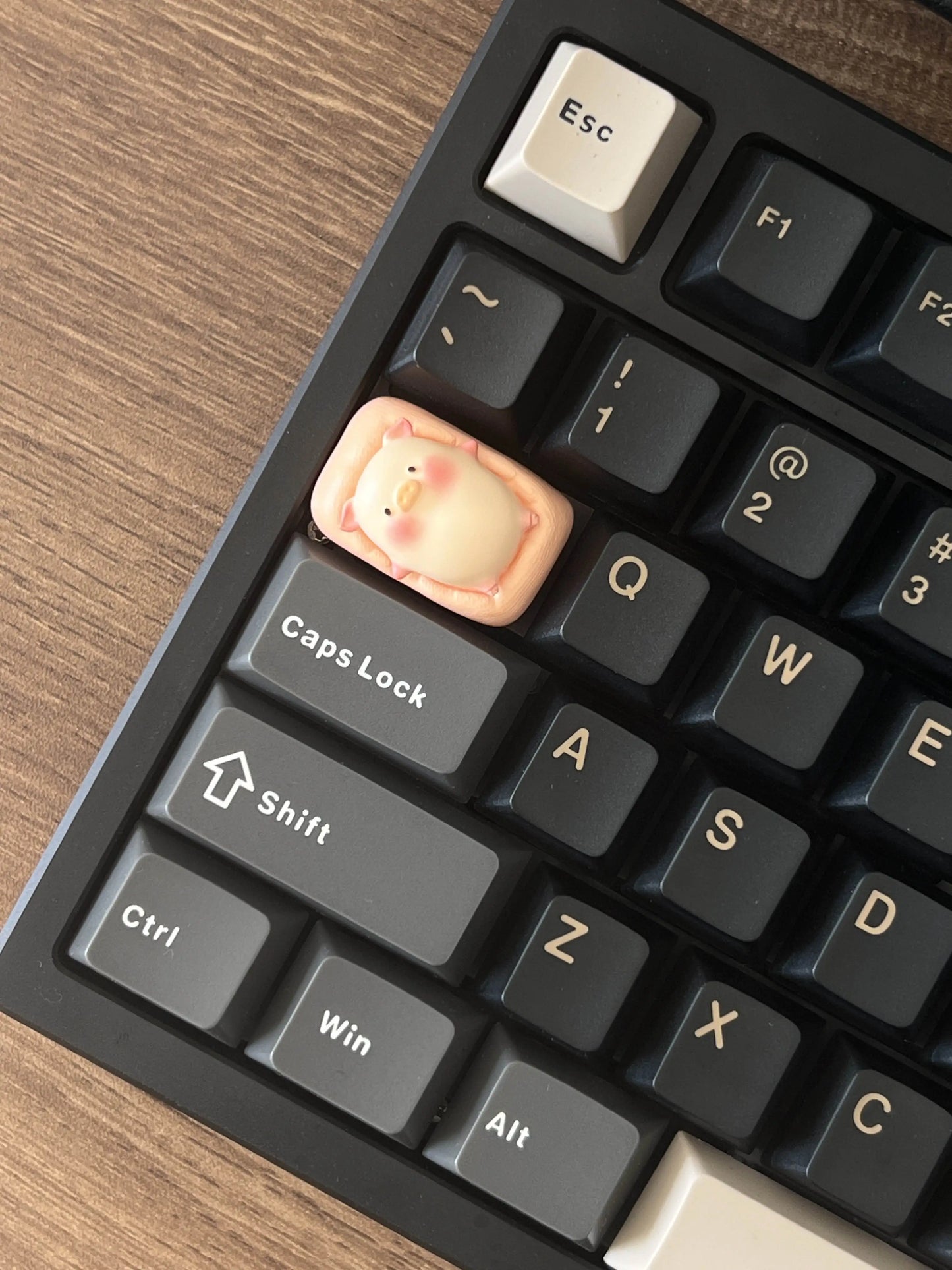 Sleeping Pig TAB Keycap by KlickieKeyz