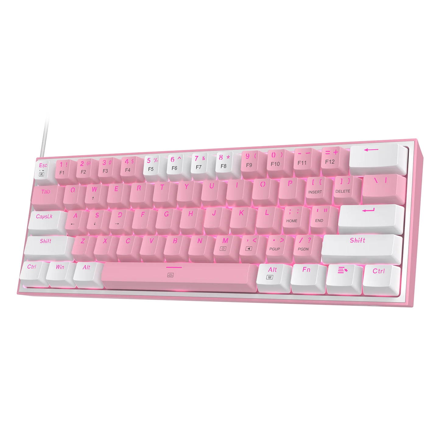 Redragon FIZZ K617 60% Mechanical Keyboard – White & Grey or White & Pink – Hosted by KlickieKeyz