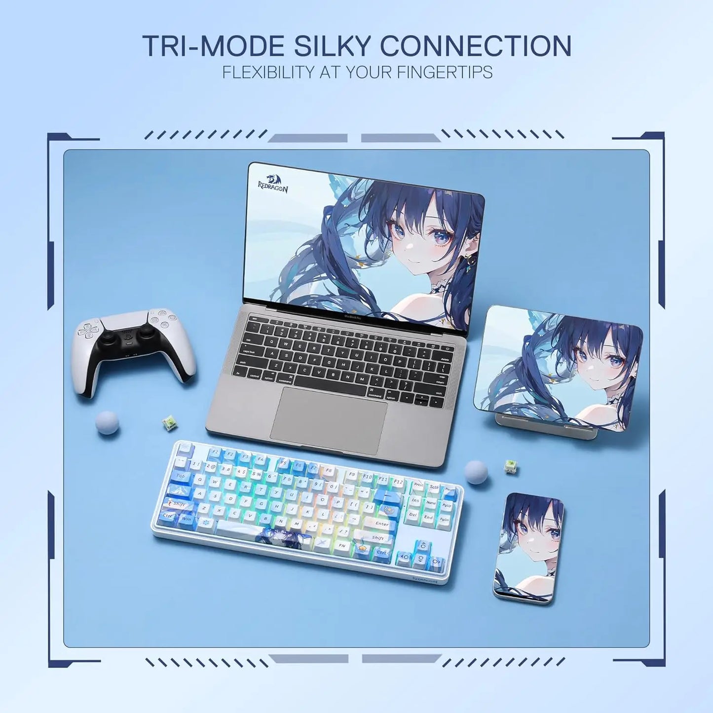 Redragon STAR BLADE K707 PRO Anime Keyboard – 80% TKL Mechanical Gaming Keyboard Hosted by KlickieKeyz