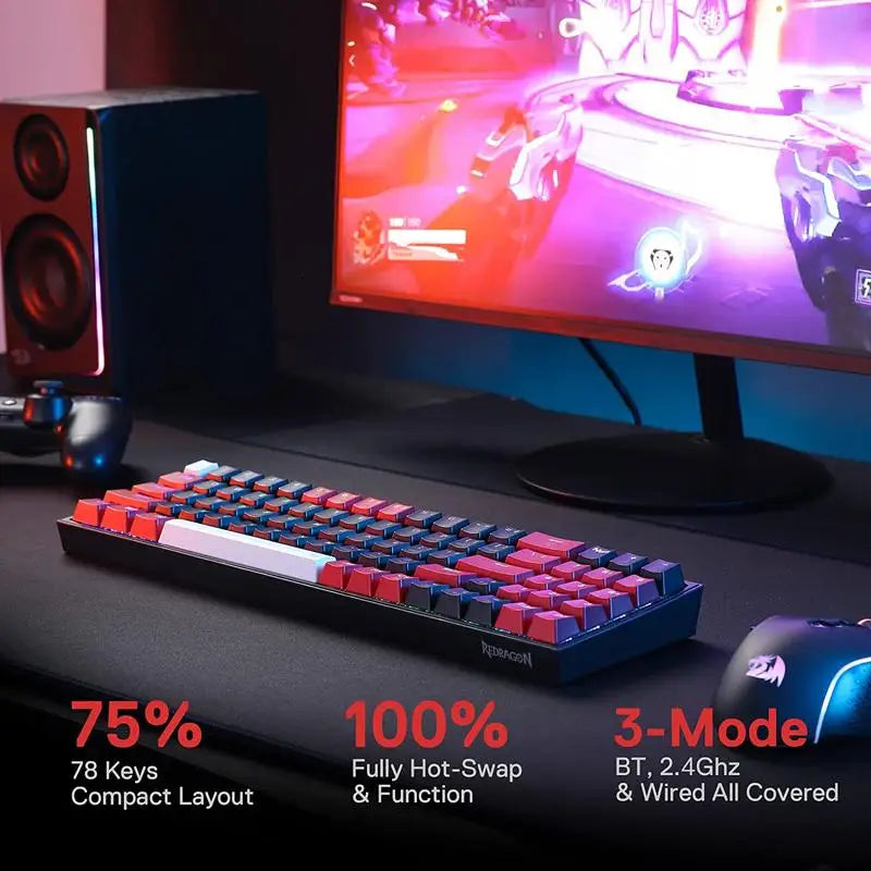 Redragon POLLUX K628 PRO – 75% Wireless Gaming Keyboard hosted by Klickiekeyz
