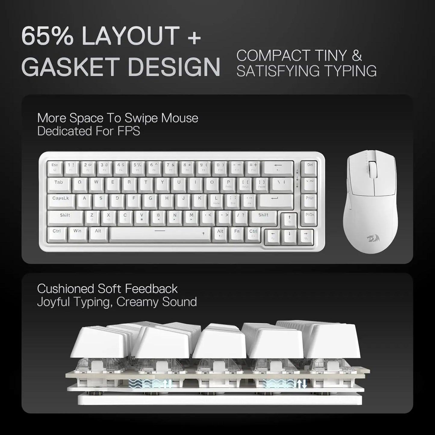 Redragon NOVA K709 Wired Mechanical Gaming Keyboard – 65% Gasket-Mounted by Redragon | Hosted by KlickieKeyz