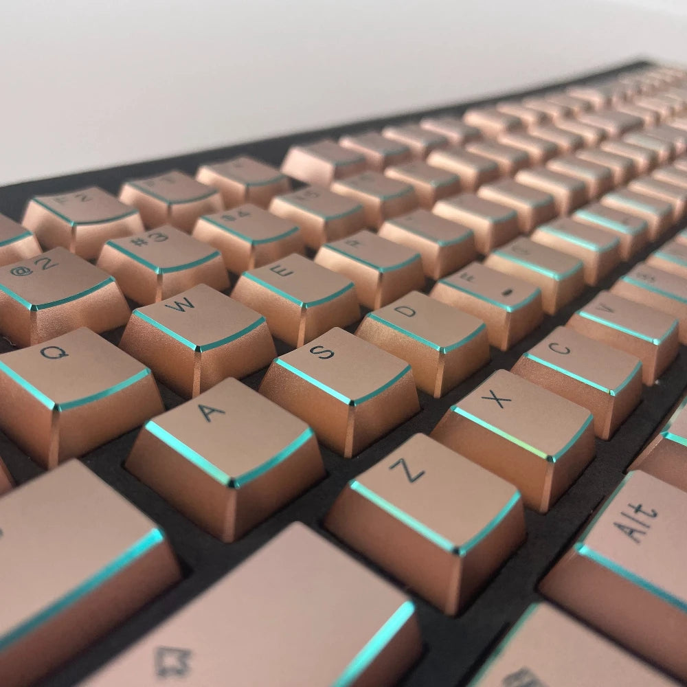 Aluminum Alloy Keycaps Full Set Custom Metal Gloss Transparent Point Keycaps 108/87keys XDA Artisan Key Cap Mechanical Keyboard