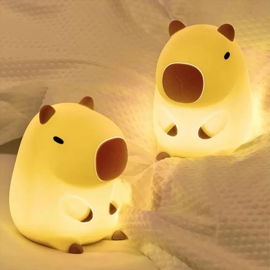 Cute Capybara Silicone Night Light – USB Type-C Rechargeable by KlickieKeyz