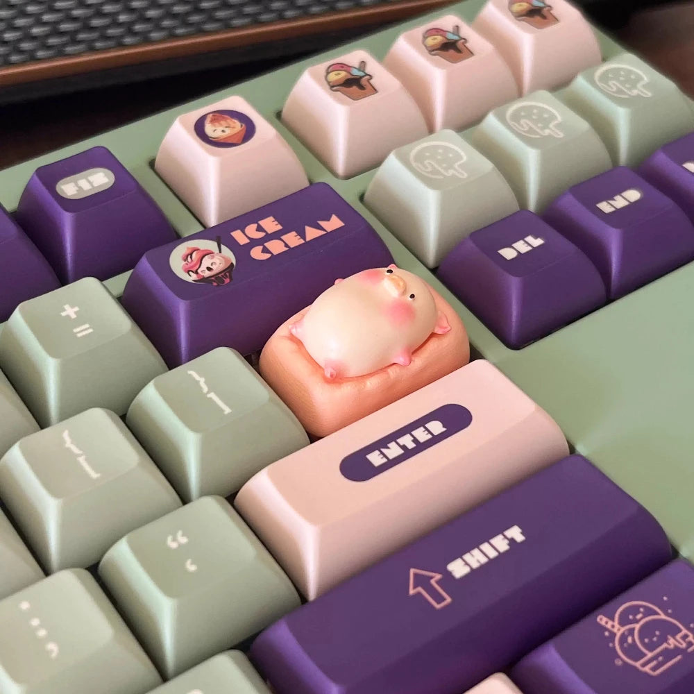 Sleeping Pig TAB Keycap by KlickieKeyz