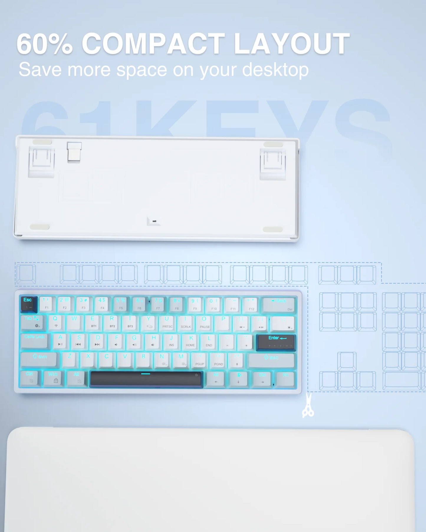 SOLAKAKA SK961 – 60% Tri-Mode Gaming Mechanical Keyboard hosted by KlickieKeyz
