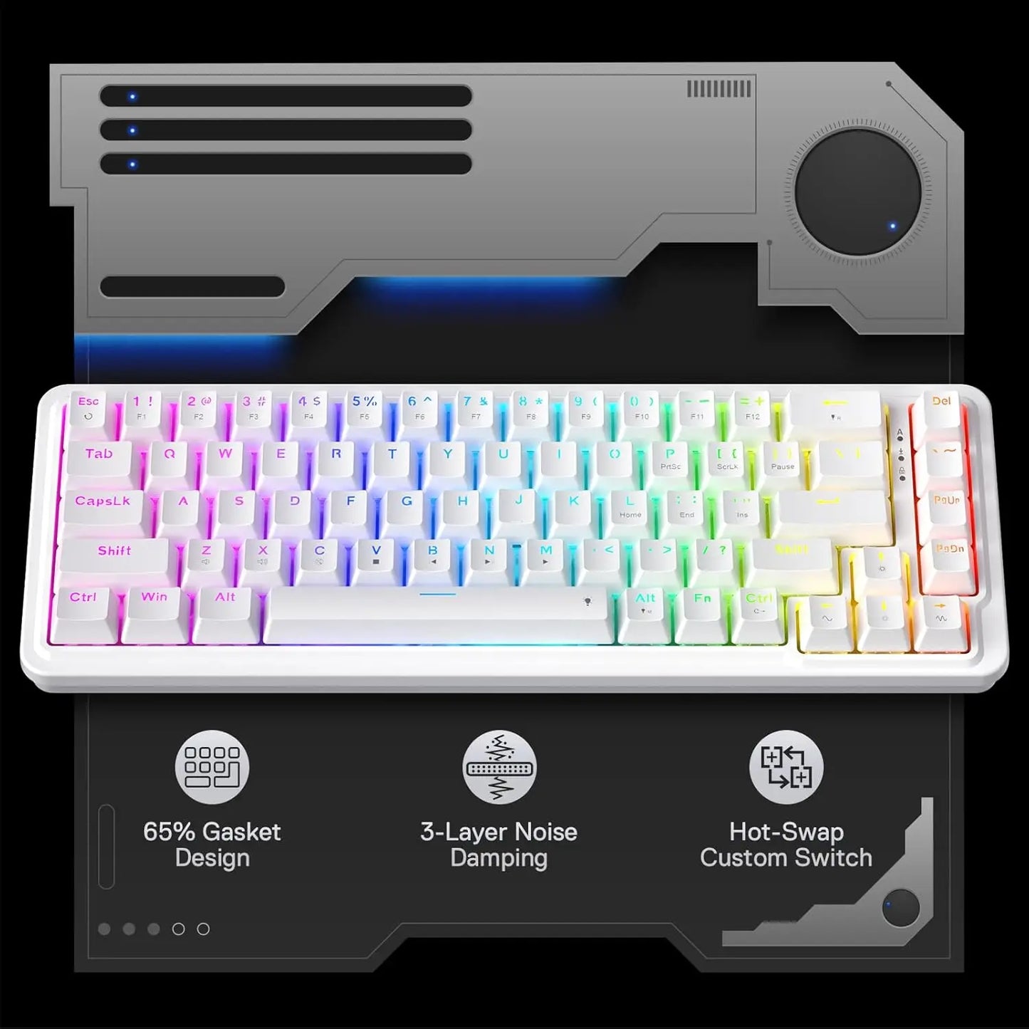 Redragon NOVA K709 Wired Mechanical Gaming Keyboard – 65% Gasket-Mounted by Redragon | Hosted by KlickieKeyz