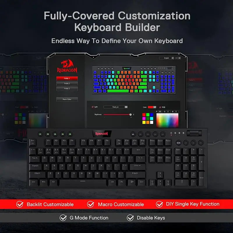 Redragon HORUS K618 Ultra-Slim Wireless Mechanical Keyboard by Redragon | Hosted by KlickieKeyz