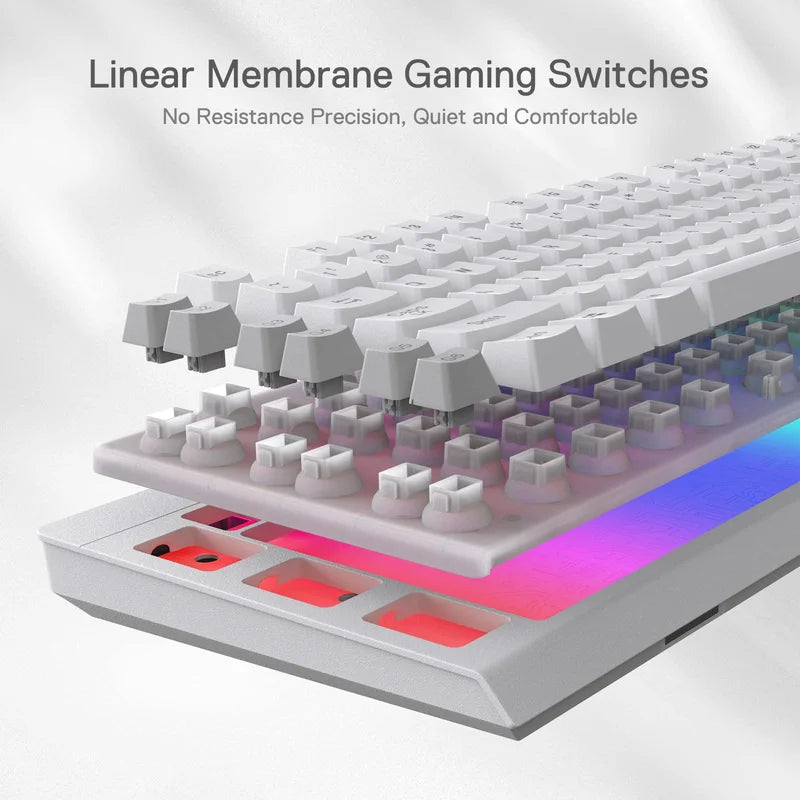 Redragon Shiva K512 RGB Backlit WHITE Membrane or Black Gaming Keyboard by Redragon | Hosted by KlickieKeyz