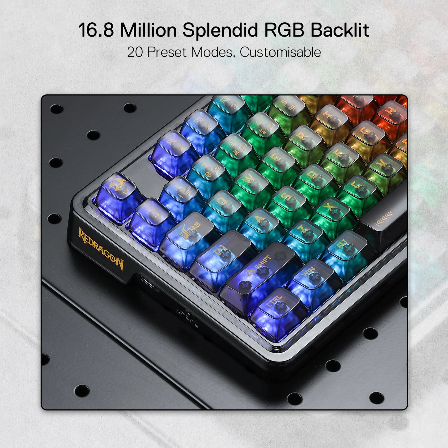 Redragon ELF PRO K649 – Wireless Transparent Keyboard hosted by KlickieKeyz
