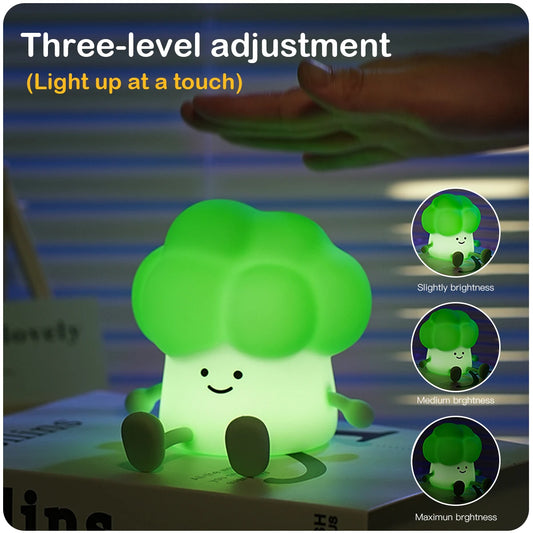 Broccoli Silicone Decorative Desk Lamp – USB Type-C Rechargeable by KlickieKeyz