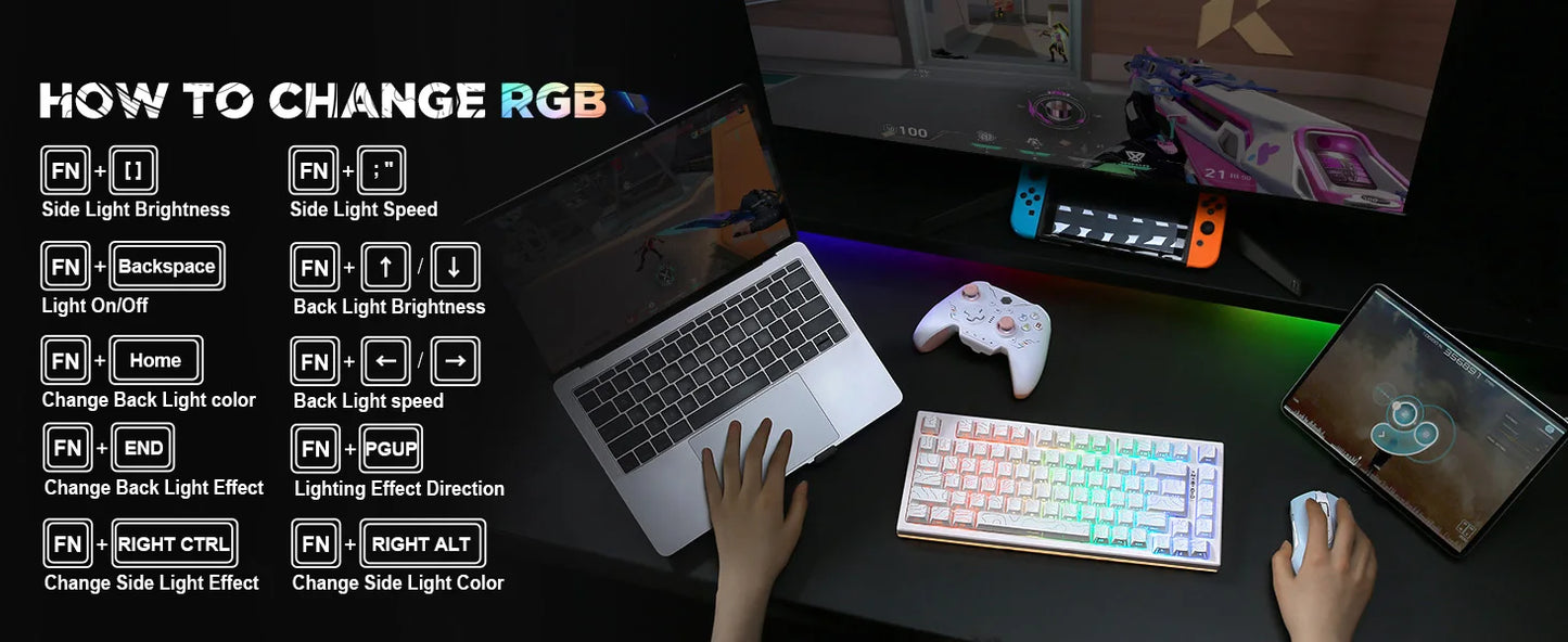 YUNZII RT80 Hall Effect 8K Rapid Trigger Mechanical Gaming Keyboard – 82-Key Wireless Adjustable Actuation Magnetic Hot-Swap Keeb hosted by KlickieKeyz