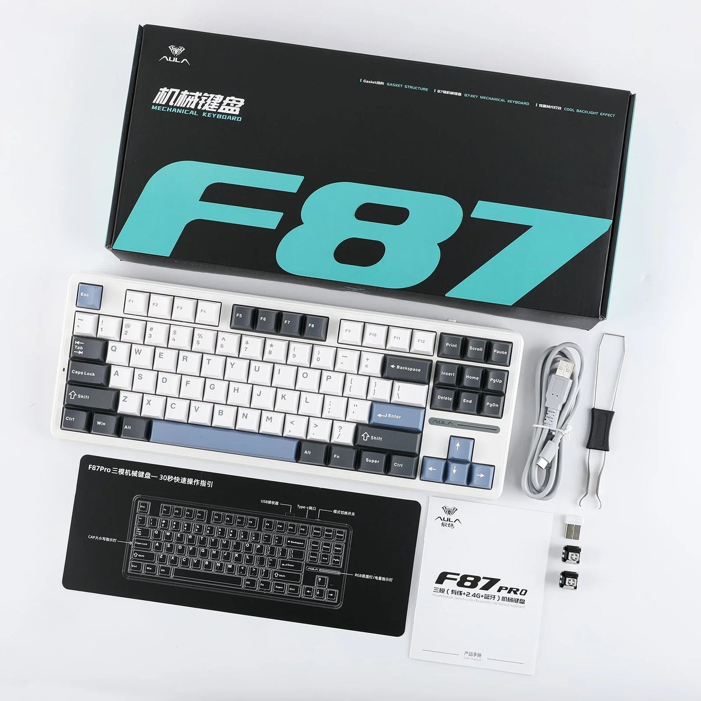 AULA F87 – Wireless Compact TKL Gaming Keyboard hosted by KlickieKeyz