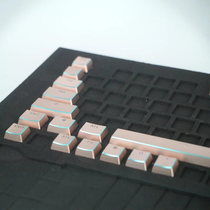 Aluminum Alloy Keycaps Full Set Custom Metal Gloss Transparent Point Keycaps 108/87keys XDA Artisan Key Cap Mechanical Keyboard