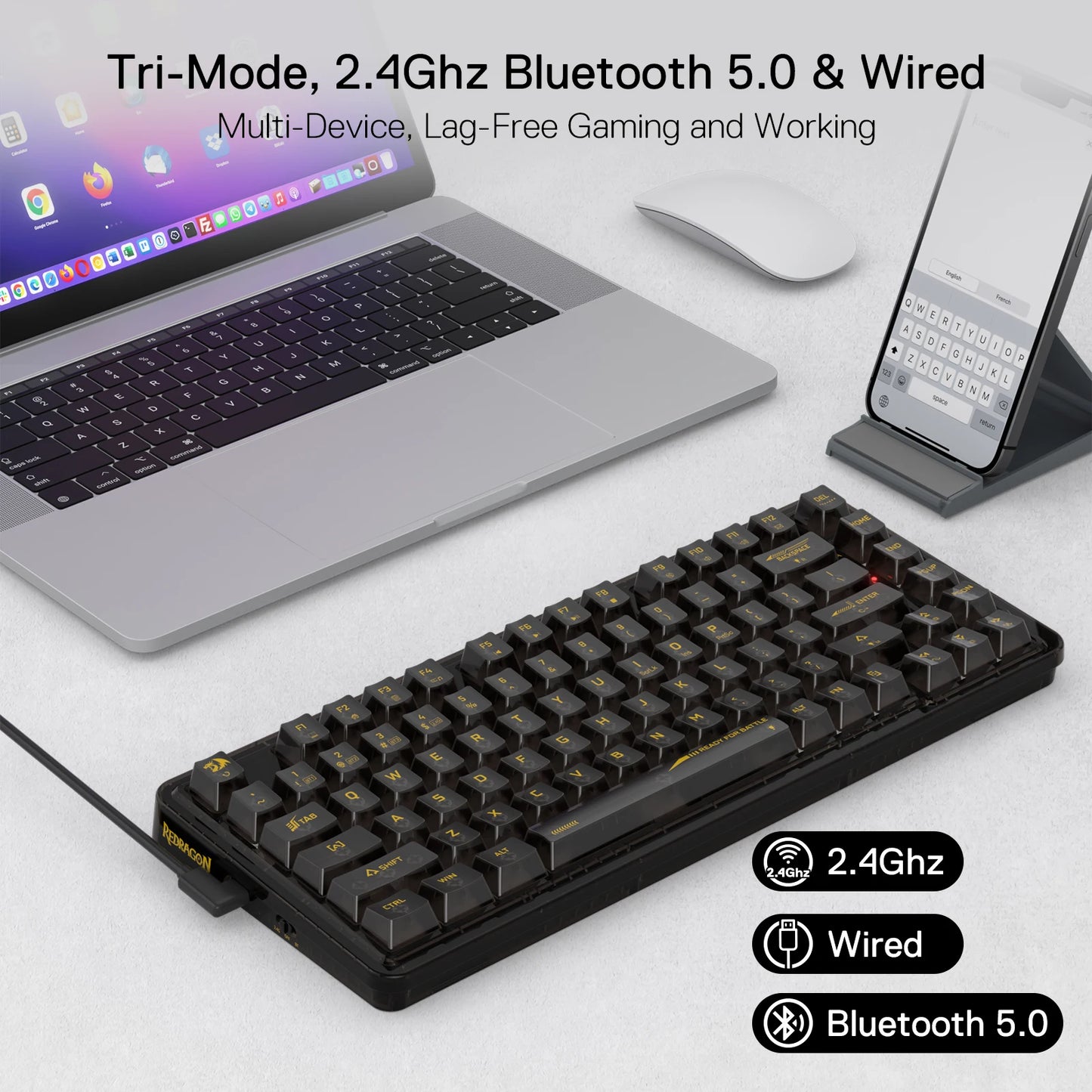 Redragon ELF PRO K649 – Wireless Transparent Keyboard hosted by KlickieKeyz