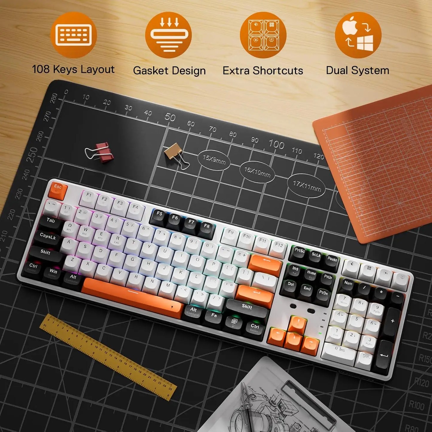 Redragon WYVERN K689 PRO Mechanical Keyboard – 3-Mode 104-Key Full Size by Redragon hosted by Klickiekeyz