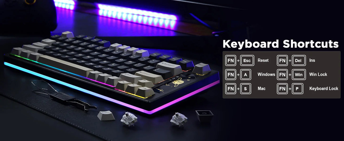 YUNZII RT80 Hall Effect 8K Rapid Trigger Mechanical Gaming Keyboard – 82-Key Wireless Adjustable Actuation Magnetic Hot-Swap Keeb hosted by KlickieKeyz