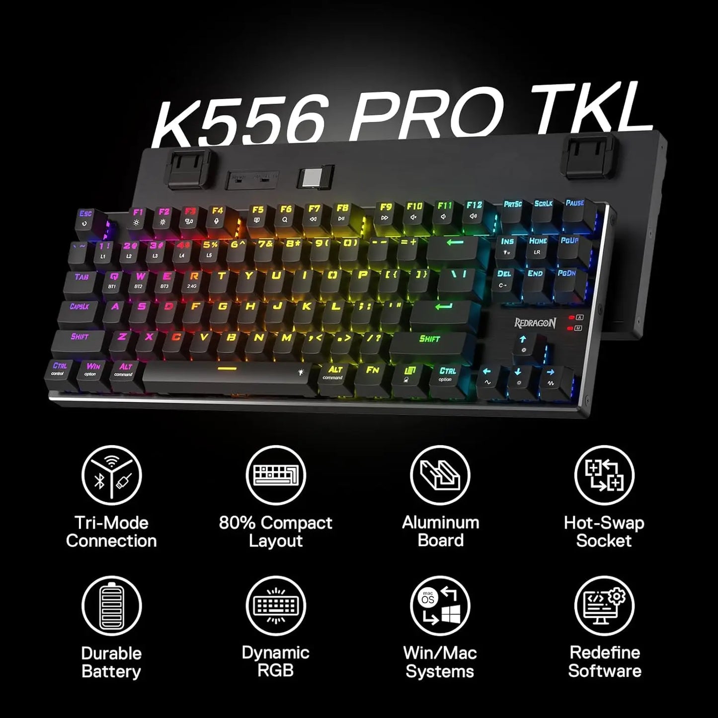 Redragon DHARMA PRO K556 PRO – Aluminum Mechanical Keyboard hosted by KlickieKeyz
