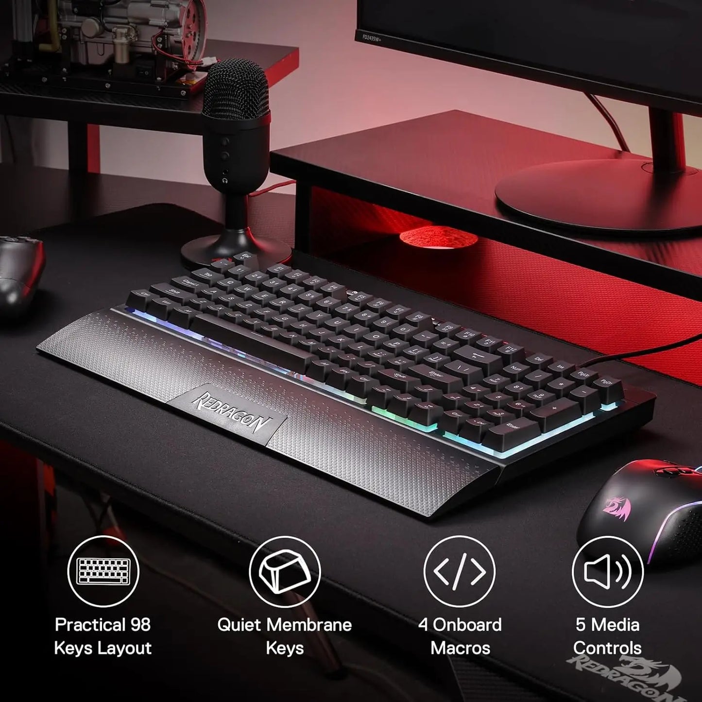 Redragon SHIVA K515 Wired – Membrane Gaming Keyboard hosted by KlickieKeyz