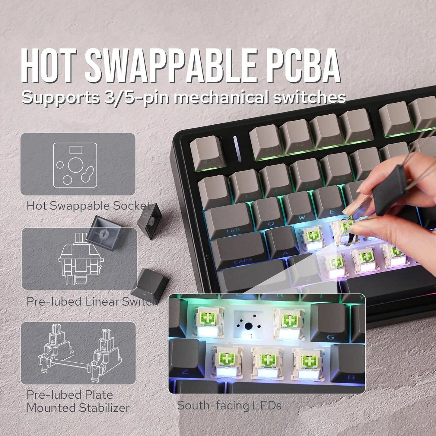 AULA F75 Pro Gasket Mounted Wireless Mechanical Keyboard – hosted by KlickieKeyz
