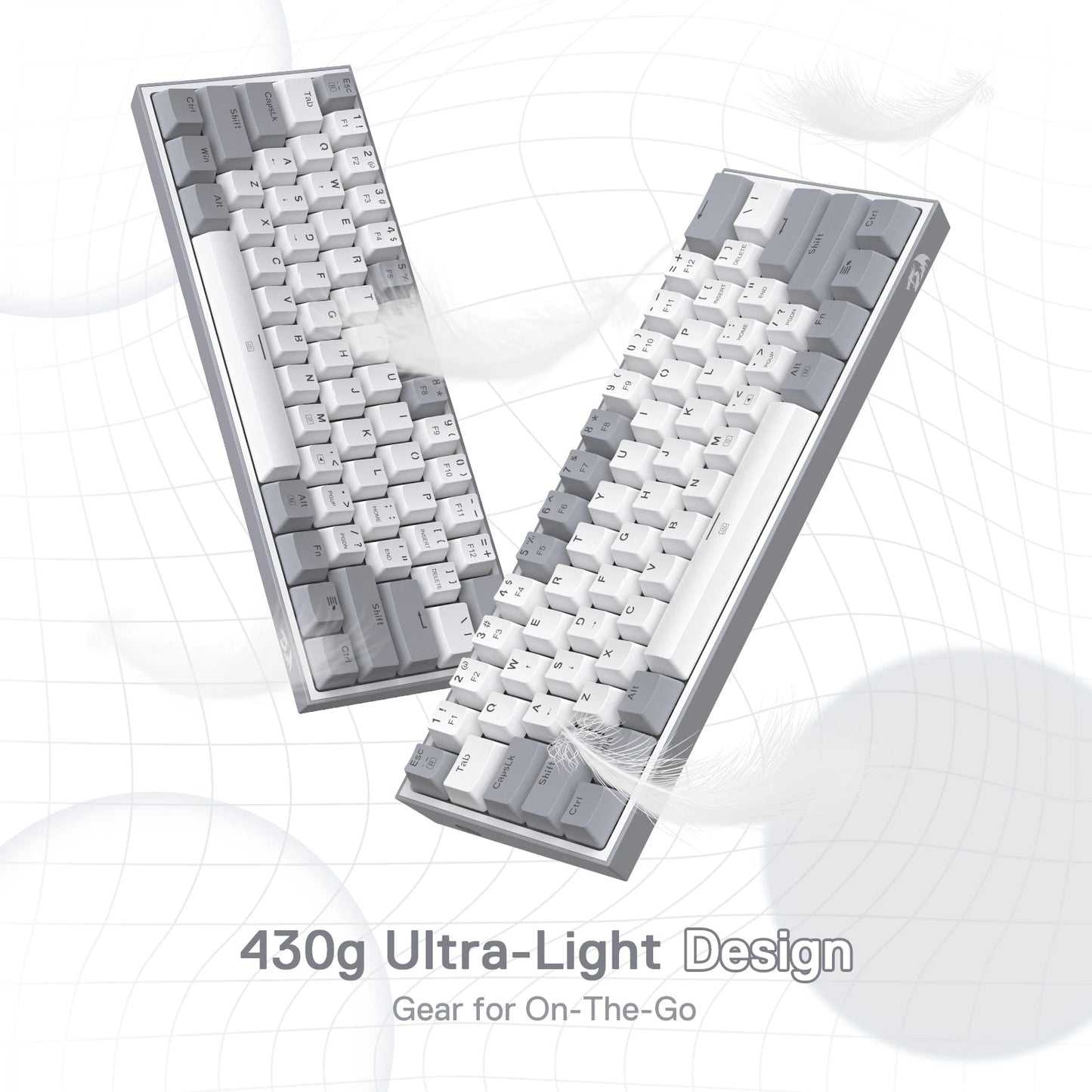 Redragon FIZZ K617 60% Mechanical Keyboard – White & Grey or White & Pink – Hosted by KlickieKeyz