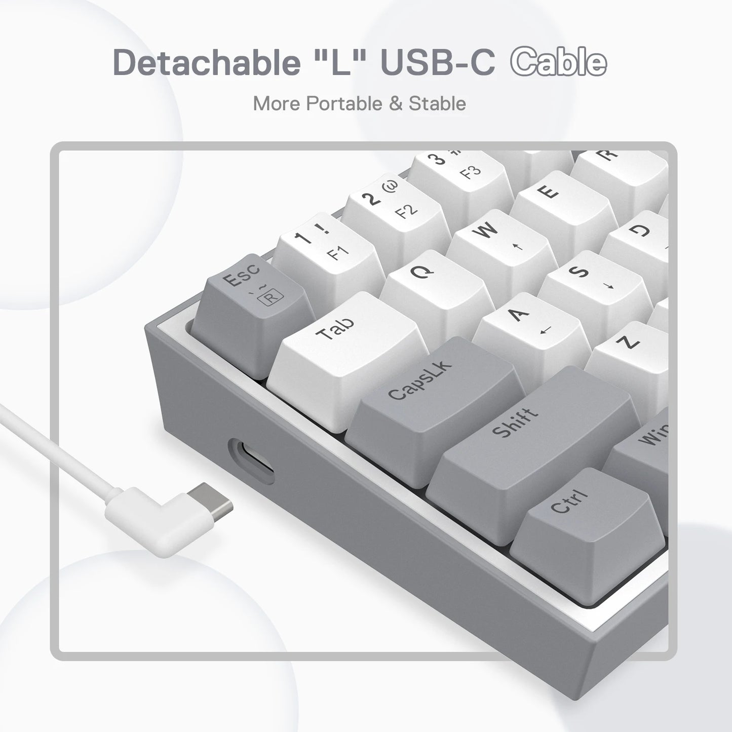 Redragon FIZZ K617 60% Mechanical Keyboard – White & Grey or White & Pink – Hosted by KlickieKeyz