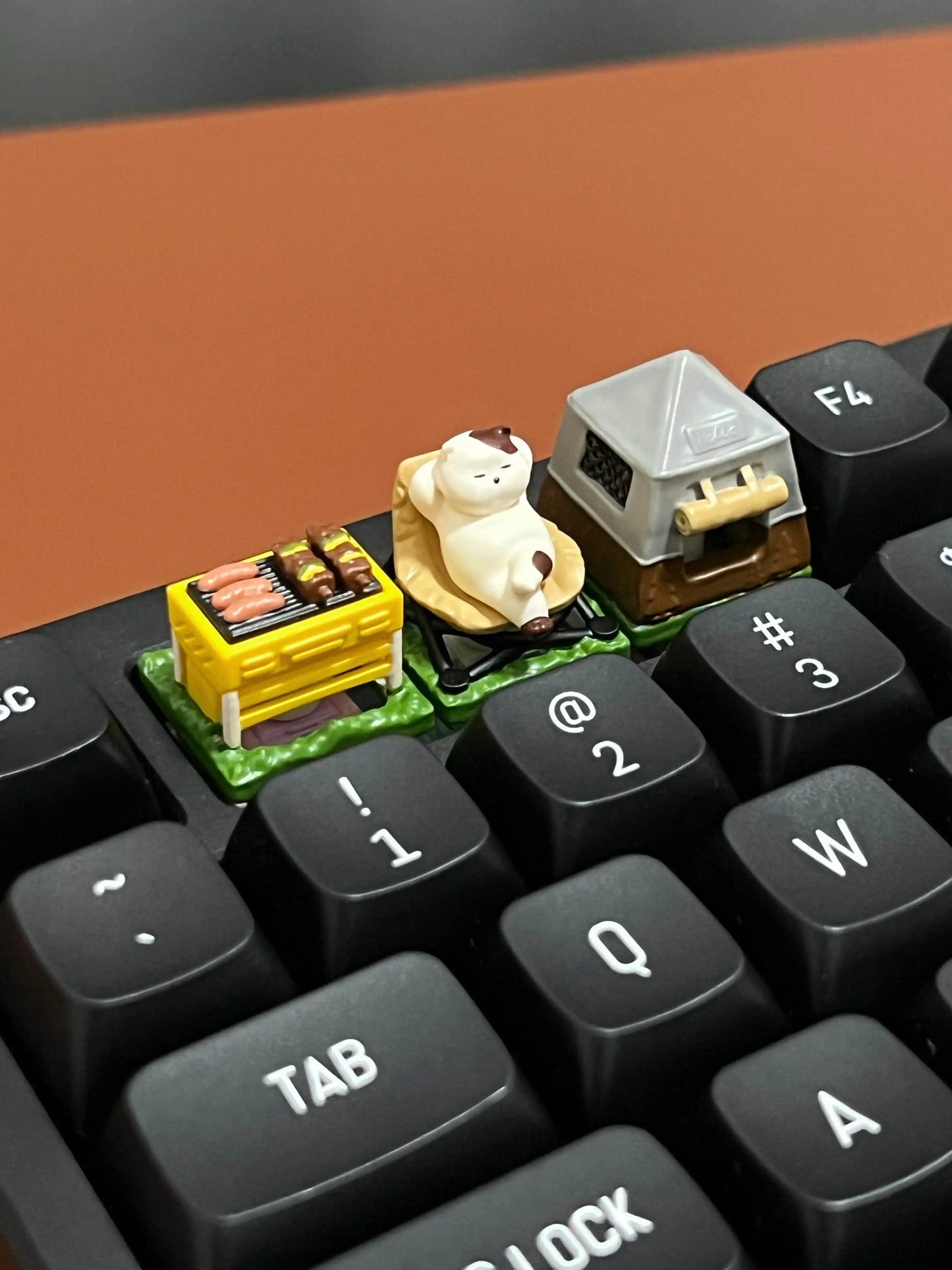 Camping Cat 3-Piece Set ESC Keycap by KlickieKeyz