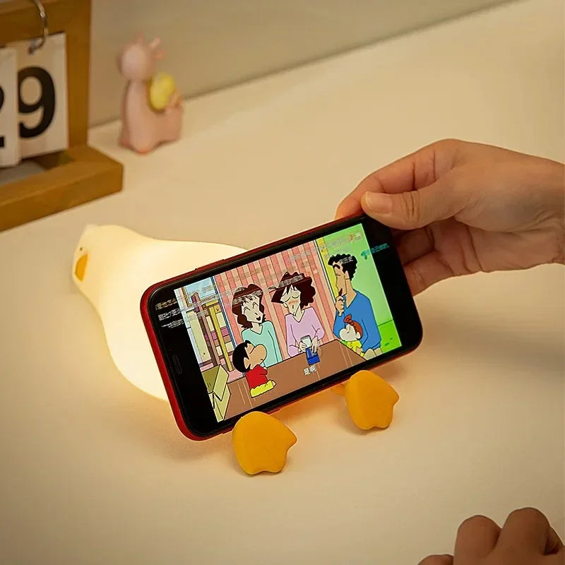 Tired Duck Silicone Decorative Desk Lamp with Moveable Legs – USB Type-C Rechargeable by KlickieKeyz