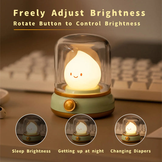 Cute Kerosene Lamp Candle LED Decorative desk Lamp USB Rechargeable by Klickiekeyz