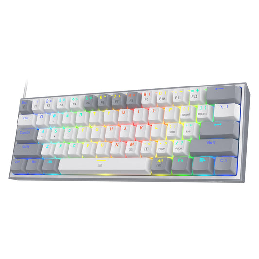 Redragon FIZZ K617 60% Mechanical Keyboard – White & Grey or White & Pink – Hosted by KlickieKeyz