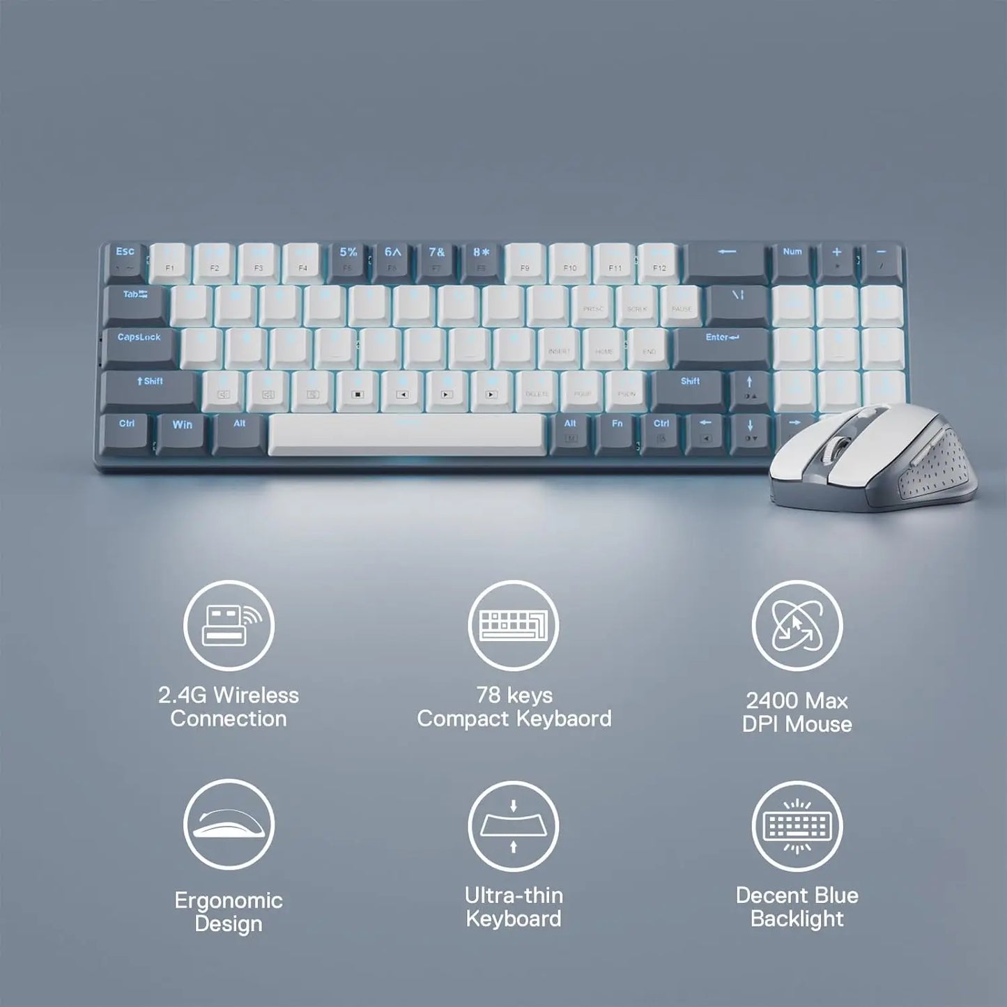 Redragon BS8772 Wireless Keyboard and Mouse Combo – hosted by KlickieKeyz