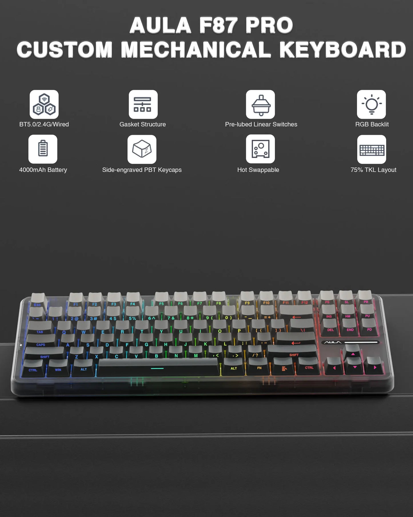 AULA F87pro Tri-Mode Gaming Keyboard – hosted by KlickieKeyz