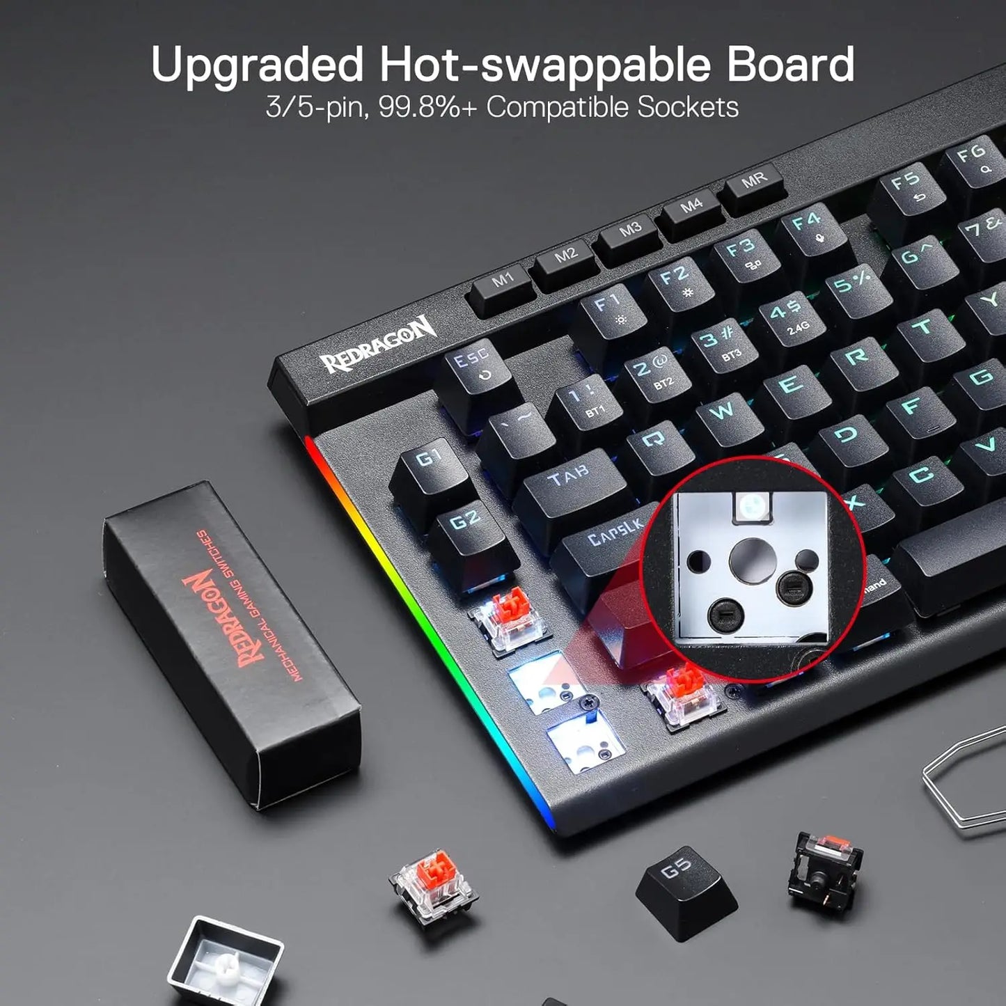 Redragon MAGIC-WAND K587 Pro TKL – Tenkeyless Mechanical Keyboard hosted by KlickieKeyz